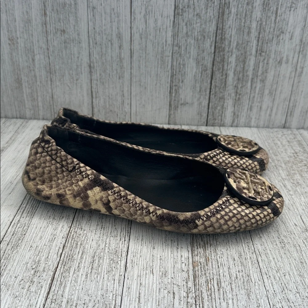 Tory Burch Snakeskin Pattern Minnie travel ballet flats